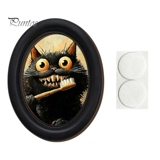 Ghost Oil Painting Print Halloween Wall Decor, Cute Table Sign, Vintage Oval Framed Retro Decor Picture, Decorative Art for Mantel Living Room Bedroom