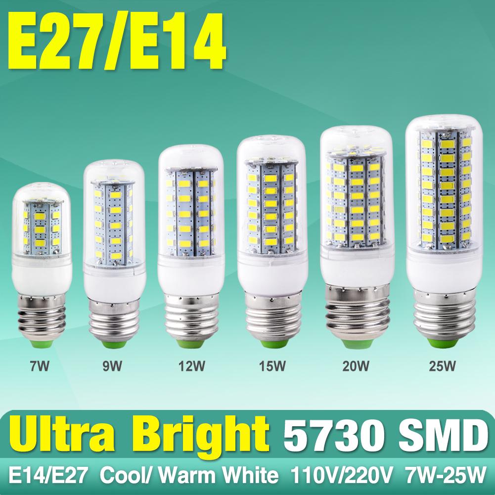 Buy E14 E27 Energy Saving 5730SMD LED Corn Bulb 7W 9W 12W 15W 20W 25W ...