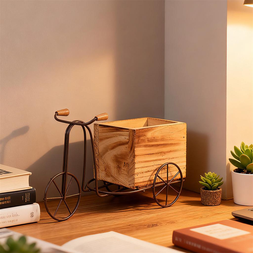 Portable Rusty Bicycles Planter Easy To Relocate for Seasonal Arrangements In Yard or On Balconies Convenient