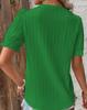 2023 Summer Women's European and American Fashion Hollow Short-Sleeve Shirt