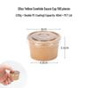 100 Tazzine di Plastica Monouso per Salse con Coperchio - Ideali per Polpa di Frutto della Passione, Salsa Piccante, Salsa di Soia e Condimenti