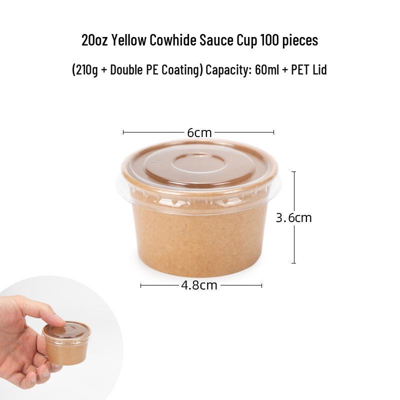 100 Tazzine di Plastica Monouso per Salse con Coperchio - Ideali per Polpa di Frutto della Passione, Salsa Piccante, Salsa di Soia e Condimenti