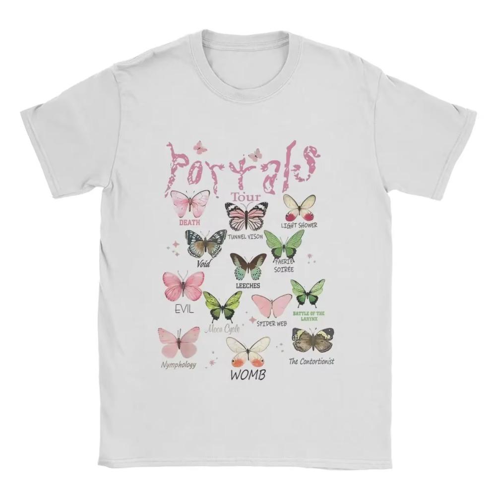 

Мужская футболка Tour Butterflies Full Albums Melanie Martinez Смешная футболка Хлопковая футболка с круглым вырезом Одежда Подарок на день рождения XXXXXL белый