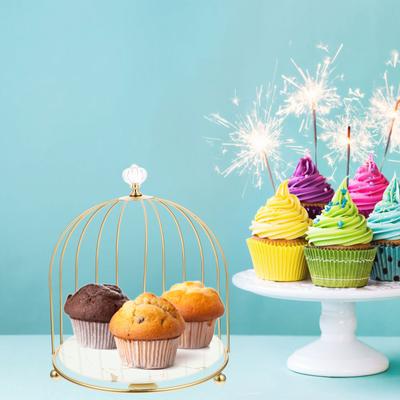 Kuchen Dessertständer Parfümablage Brotkorb Obstplatte Ständer Desserts Dekorative Cupcake-Halterung Gold Display Spiegel