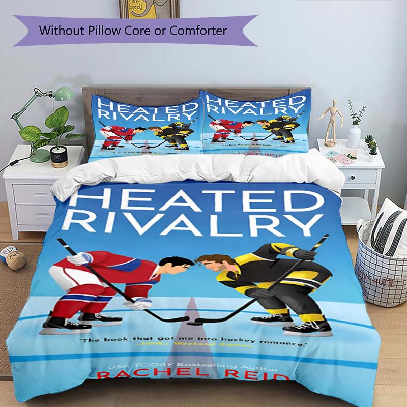 3pcs Duvet Cover Set (1*Duvet Cover + 2*Pillowcase, Without Core), Heated Rivalry Print Bedding Set, Bedroom Decor, All‑Season, Birthday Gift
