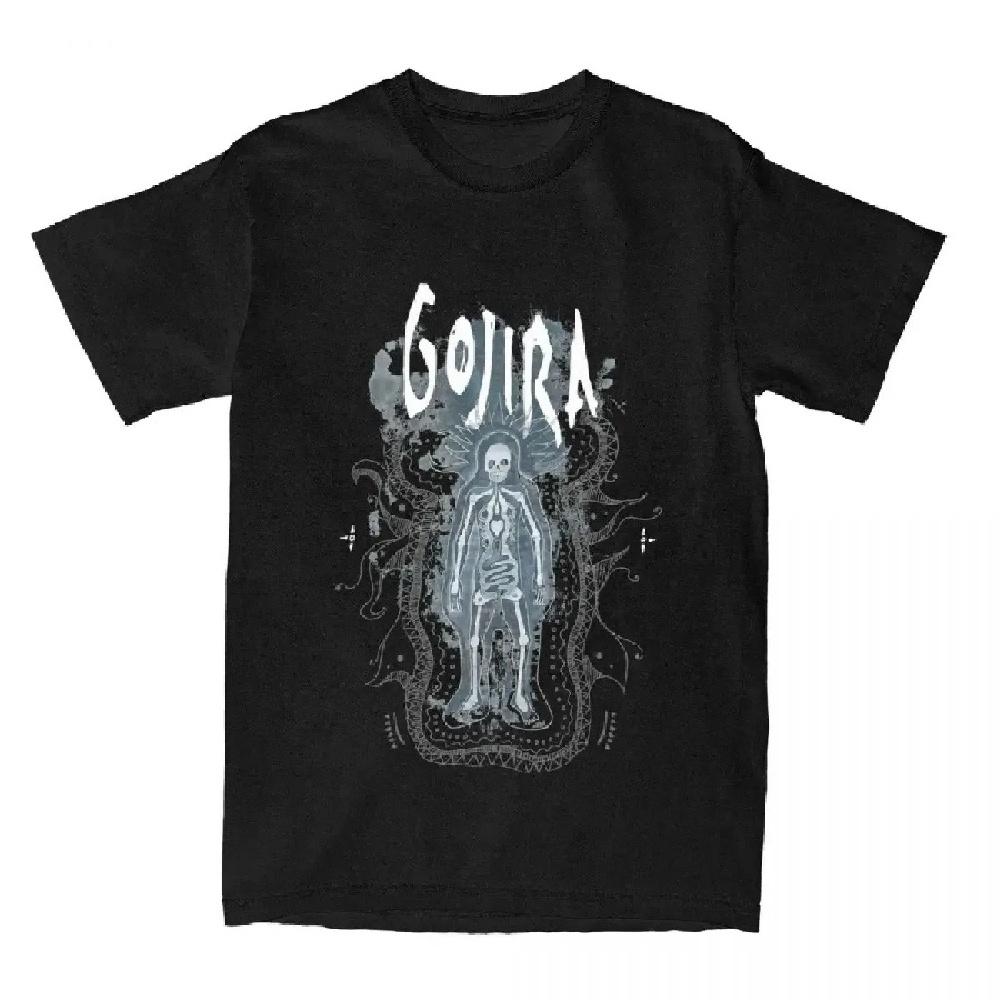 

2024 Men s Gojiras Rock Metal Band Printed T-shirt Loose Comfortable Clothing Vintage Short Sleeve Crew Neck Men s T-shirt XXXXXL чорний