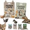 Cats Handmade  Creative Diy Paper Cat Dog Dinosaur Folding Animal Folding Craft Paper Set For Decoration Kid Gifts