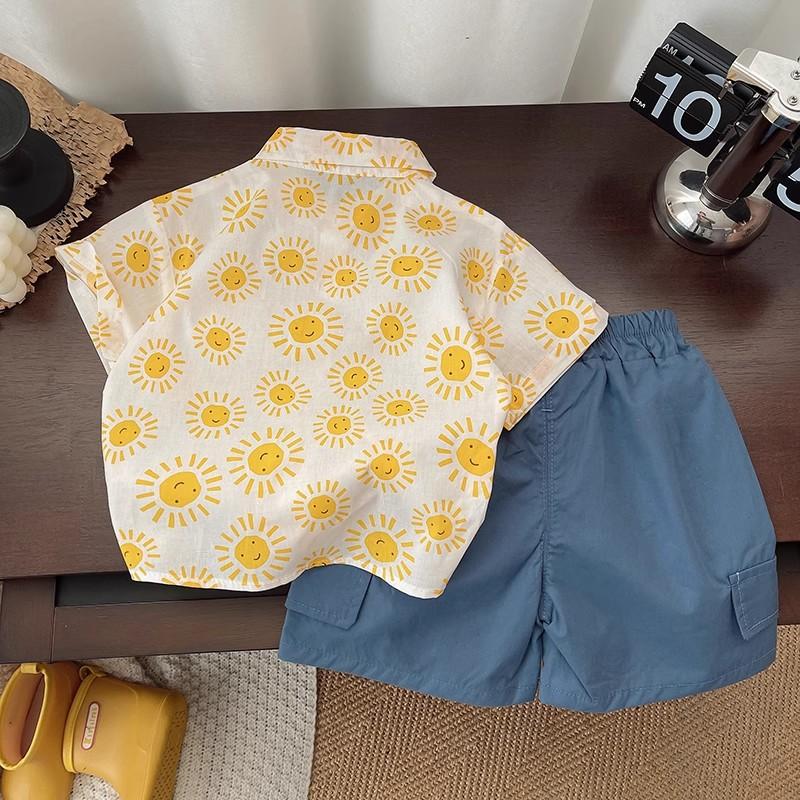 Boys Short Sleeve Shirt Summer Lightweight Cute Top for Toddlers and Kids