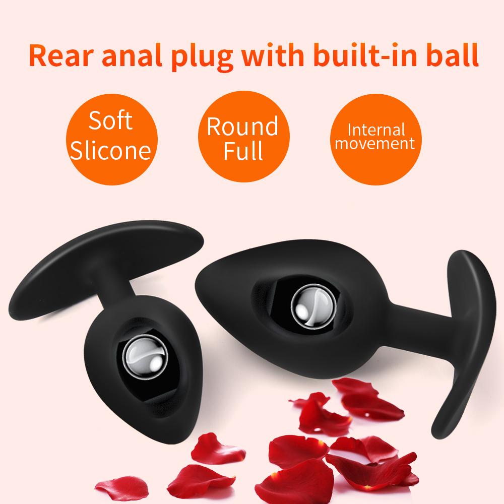 Rolling Bead Anal Plug Wearable Silicone Butt Plugs Stimulation Anus Masturbator G-Spot Massage Dildo Sex Toy for Man Women