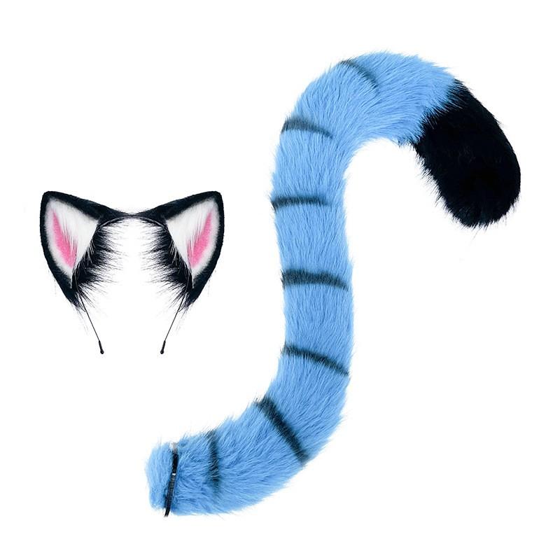 Anime Kpop Cosplay Tiger Ear Headband Tail Set Adults - Plush Furry Animal Costume Accessories