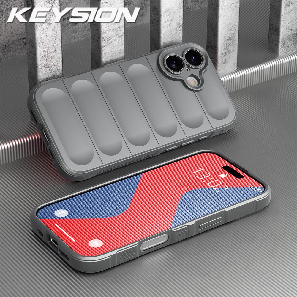 KEYSION Shockproof Matte Phone Case for iPhone 17 Pro Max 2025 Anti-skid Soft Silicone Phone Back Cover for iPhone 17 17 Air