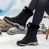 Women's Outdoor Waterproof Snow Boots Lightweight Non-Slip Walking Hiking Mid-Calf Ankle Booties for Women Lace-Up Winter Warm Faux Fur Lined Boots