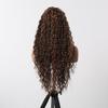 ALAN EATON Long13x4x1 Lace Synthetic Wigs Brown Highlight Golden Curly Wig for Black Women Natural High Density Daily Use