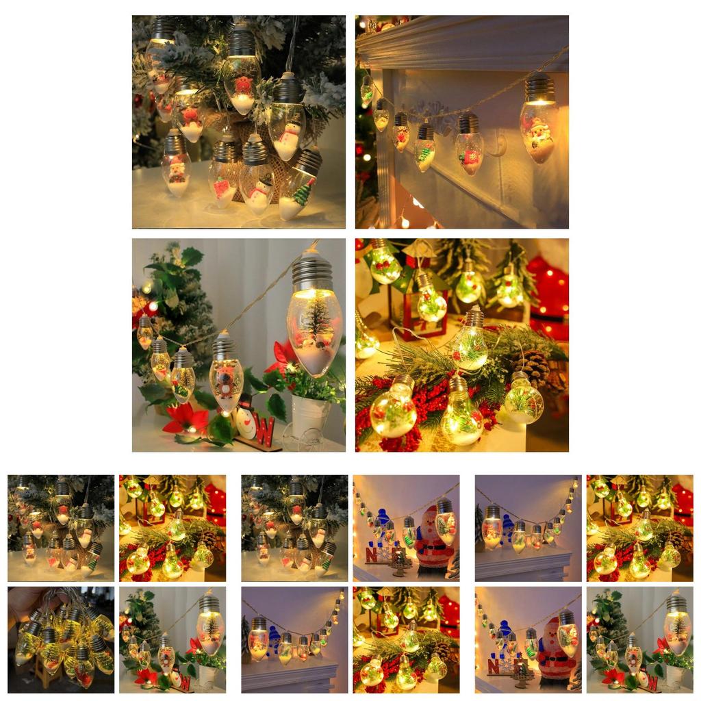 Joyous Christmas Decoration Lights With Cartoon Characters And Transparent Bulbs For Festive Cheer