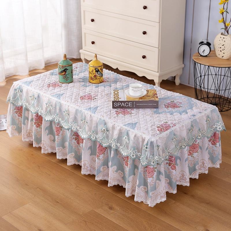Lace Tablecloth Refinement Red Rectangular Dining Coffee Table Cover Cloth Living Room Home Decoration European-style Dust Cover