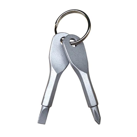 

Набор отверток из нержавеющей стали с 2 ключами, многофункциональный карманный инструмент для использования на открытом воздухе серебряный