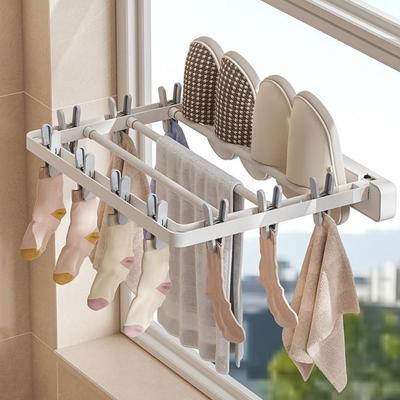 Windproof Sock Folding Clothes Dryer Plastic Multi-Clip Drying Rack Folding Drying Rack Indoor