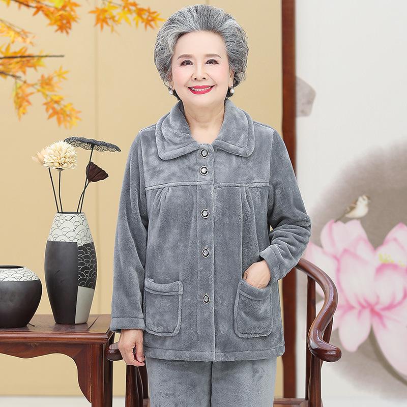 Gemütliches Samt-Flanell-Pyjama-Set für Damen - Warme Herbst-/Winterbekleidung