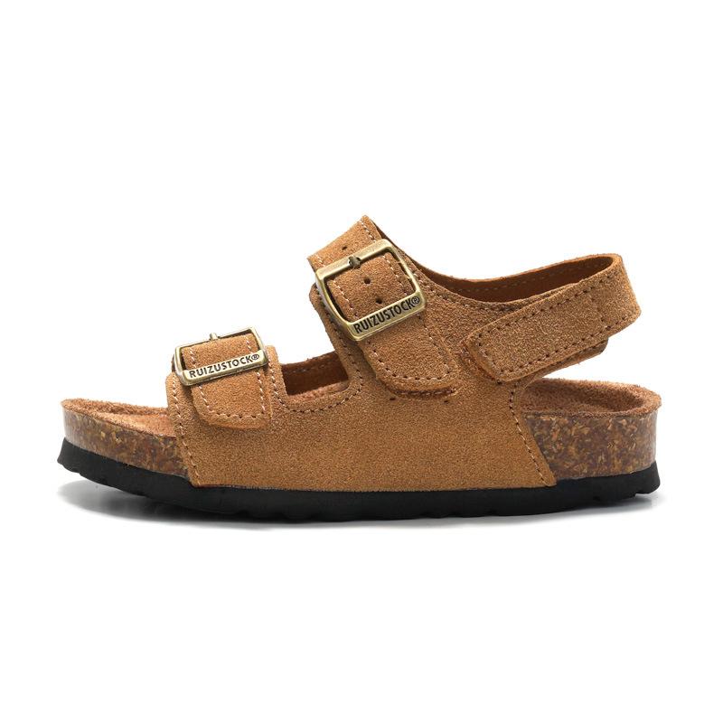 Spring New Products Kids Frosted Cork Sandals Boys Beach Shoes Girls Student Slippers Outdoor KWN