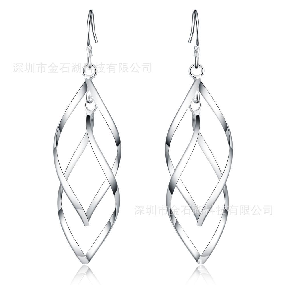 

Fine High Quality 925 Sterling Silver Earrings Fashion Jewelry Elegant Woman Earrings Hanging Drop Long Wedding Christmas Gifts ME028