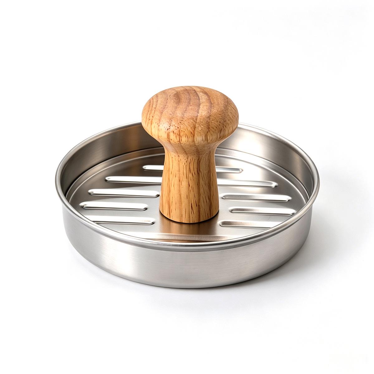 Stainless Steel Beef Patty Press - Round Hamburger Shaper for Home Kitchen