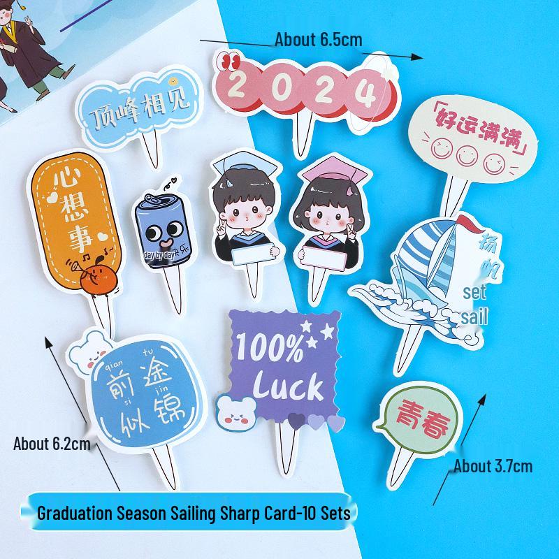 Sushi Cartoon Cupcake Toppers & Ice Cream Flag Picks for Happy Birthday Desserts