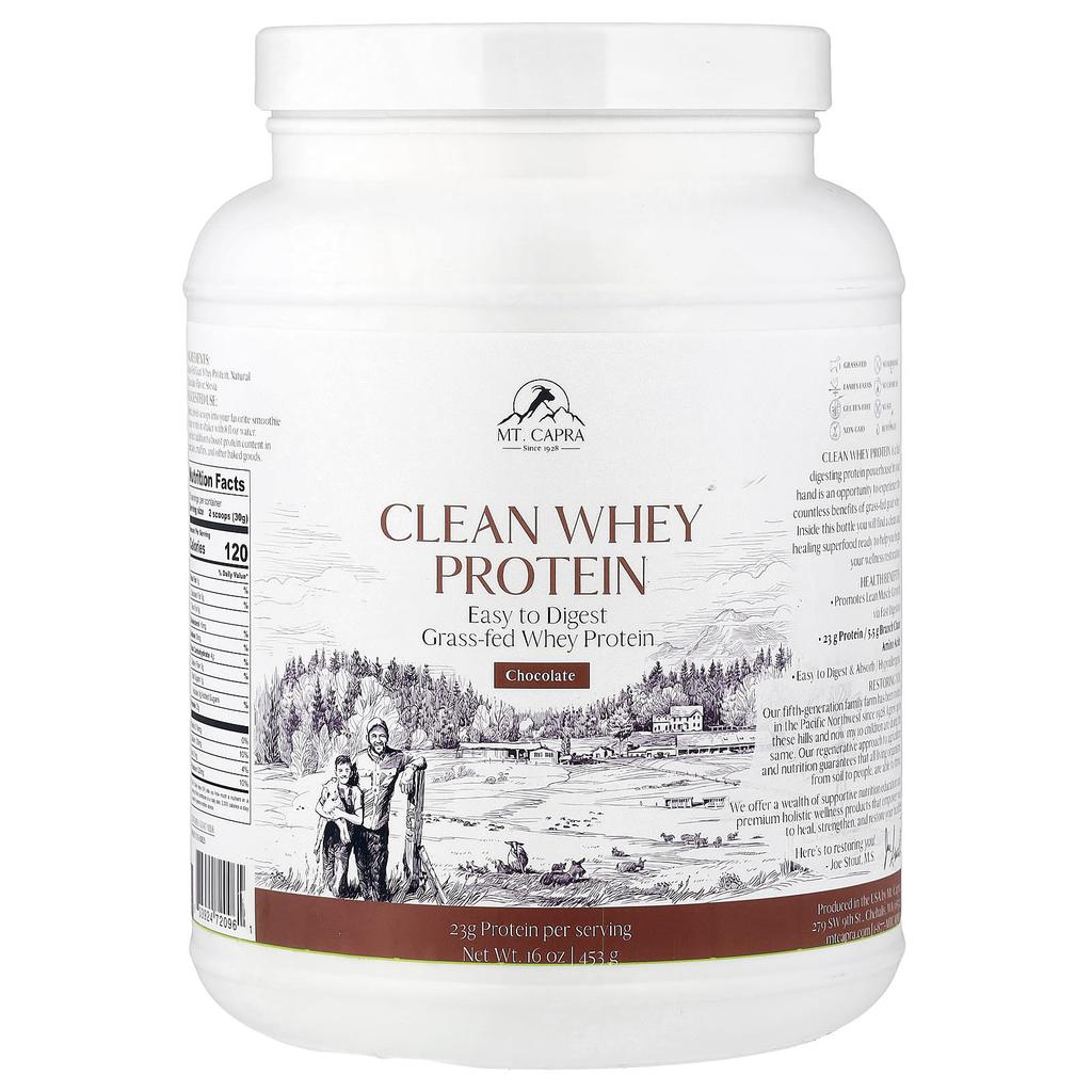 Mt. Capra, Natural Whey Protein, Chocolate, 453g (16oz)