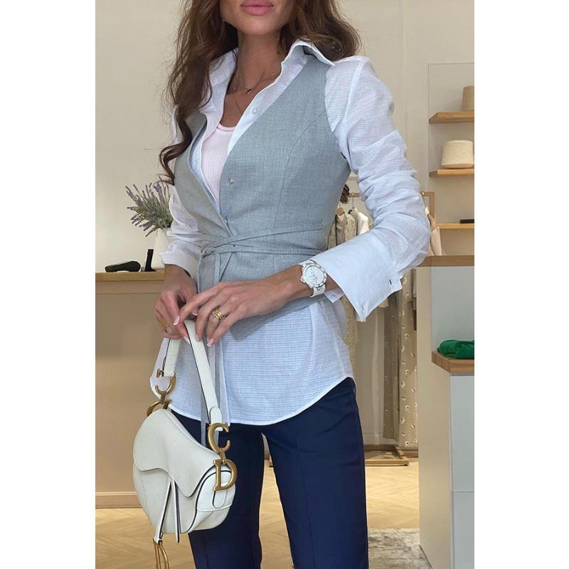 Letní šněrovací ležérní dámské topy tílka Volné módní tílko