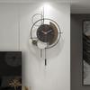 Light Luxury Clock Living Room 2025 New Home Wall Clock Creative Art Wood Grille Decorative Wall Clock Advanced Sense