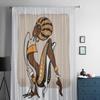 African Woman Ethnic Style Tulle Sheer Curtains for Living Room the Room Bedroom Kitchen Decoration Voile Organza Curtains