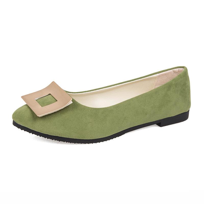 Women Girls Solid Big Size Slip On Flat Shallow Comfort Casual Single Shoes 23 Colors