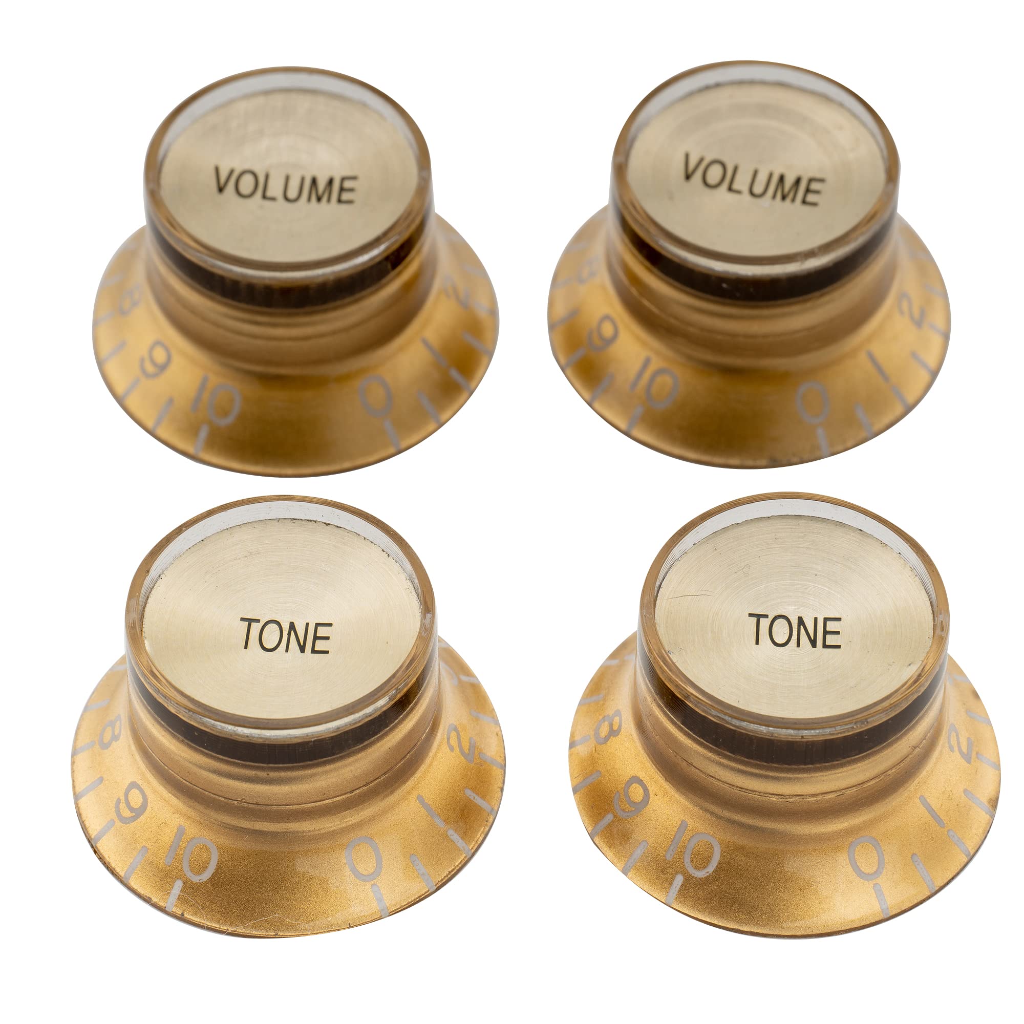 

Musiclily Pro Inch Standard Reflector 2 2 for USA Les Top of Knobs, Volume, Tone, Paul/SG Guitars, Gold/Gold (Set 4)