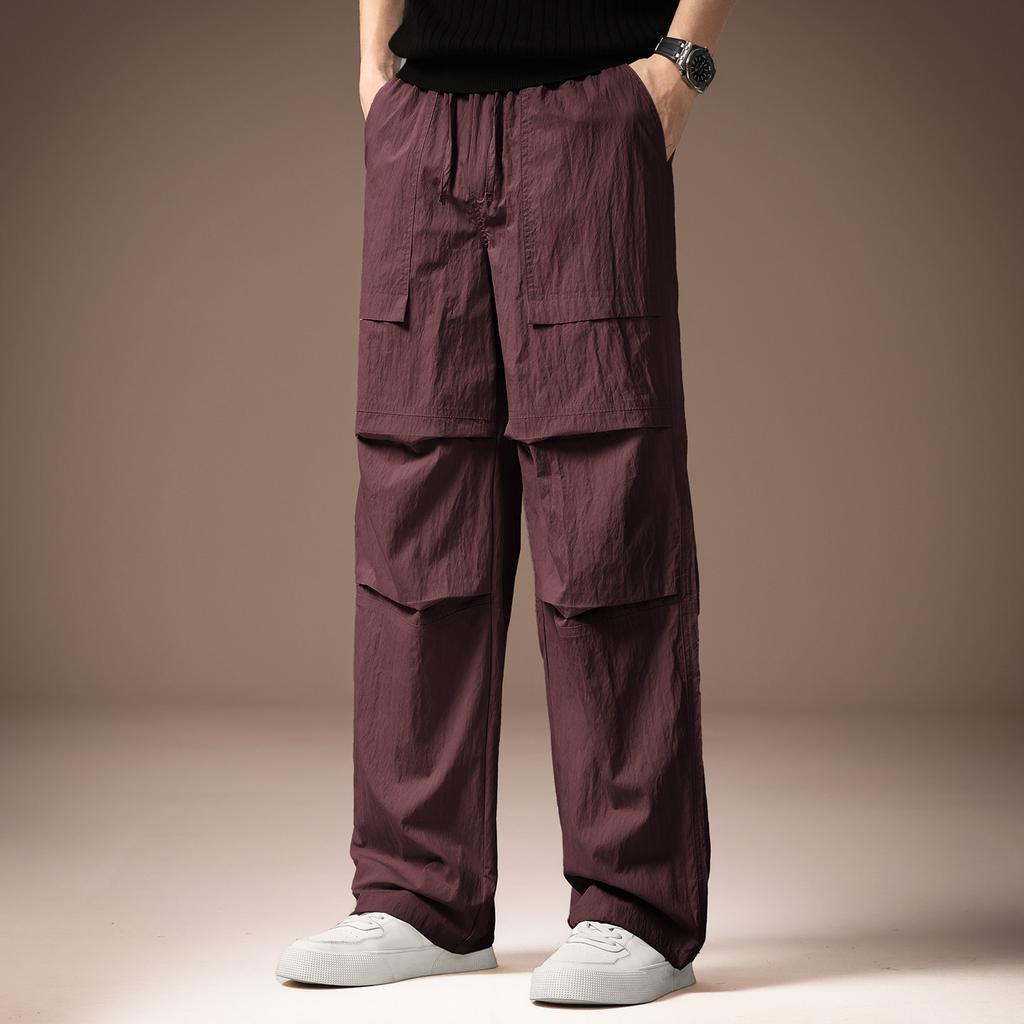 High-end Outdoor Thin Multi-pocket Tooling Charging Pants for Men's Summer New Loose Straight Casual Pants for Men