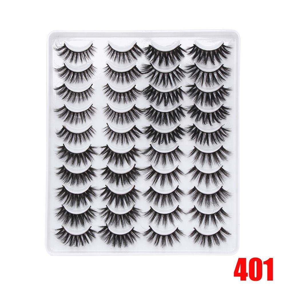 20 Pairs/set Beauty Criss-cross Handmade Thick Long Wispies Fluffies False Eyelashes 3D Faux Mink