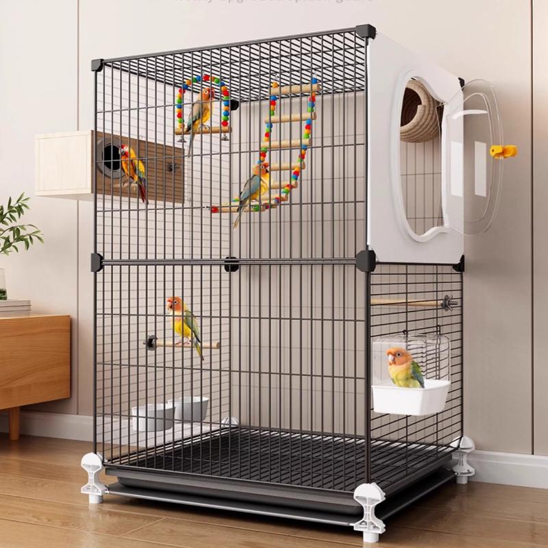 Large Bird Cage for Parrots New Design Luxury Villa for Budgies Cockatiels Lovebirds Spacious Premium Aviary with Modern Feature
