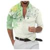 Men's Button Up Shirt Music Notes Collar 3D Print Daily Vacation Long Sleeve Print Clothing Apparel Hawaiian Casual Beach