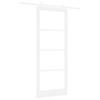 Sliding Door White 93 x 232 cm Solid Pine Wood and Glass