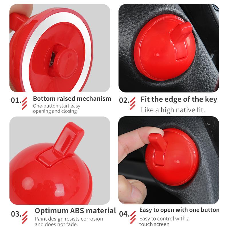 Car Starter Button Cover Start Stop Button Cover Protector Car Start Decals Car Start Button Cover Sticker Car Interior Decor