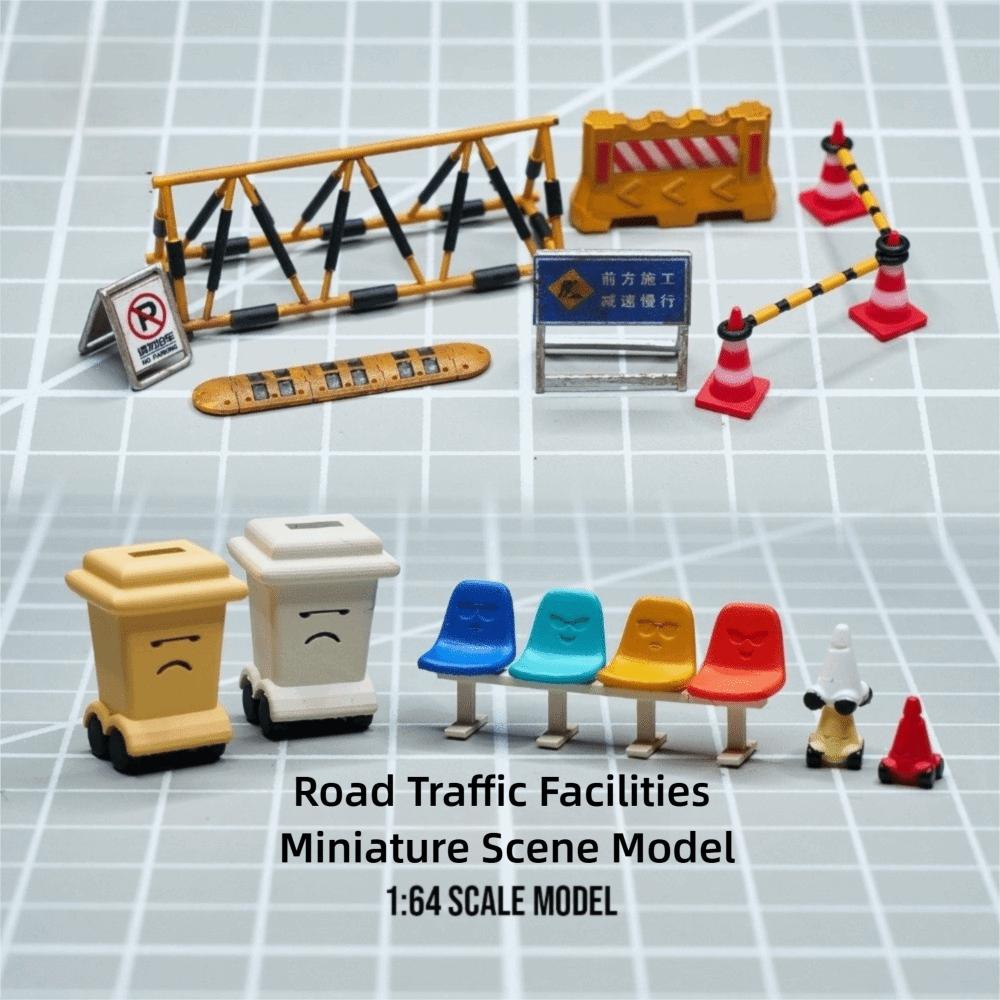 1/64 Scale Resin Model Traffic Barriers Scene Figurine Model Collection Miniature Scene Model