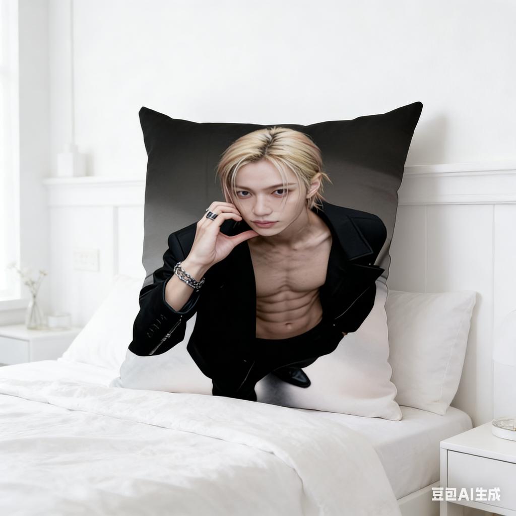 Double Sided Print Kpop Style Felix Pillow Cover Soft Cushion Case With Zipper Ideal Gift For Fans For Home Decor
