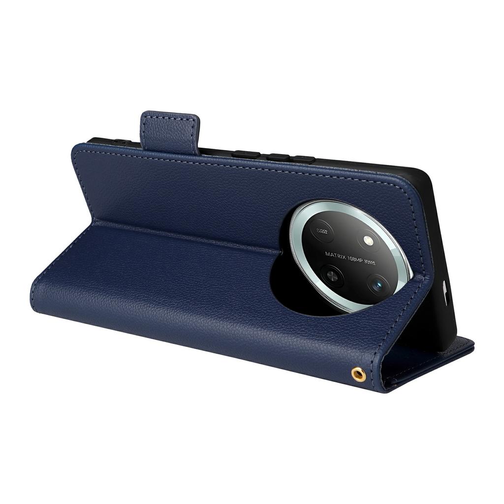 Leather Case with Wrist Strap for Honor X9c 5G/Magic7 Lite 5G/X60 Pro 5G Litchi Texture Wallet Phone Cover
