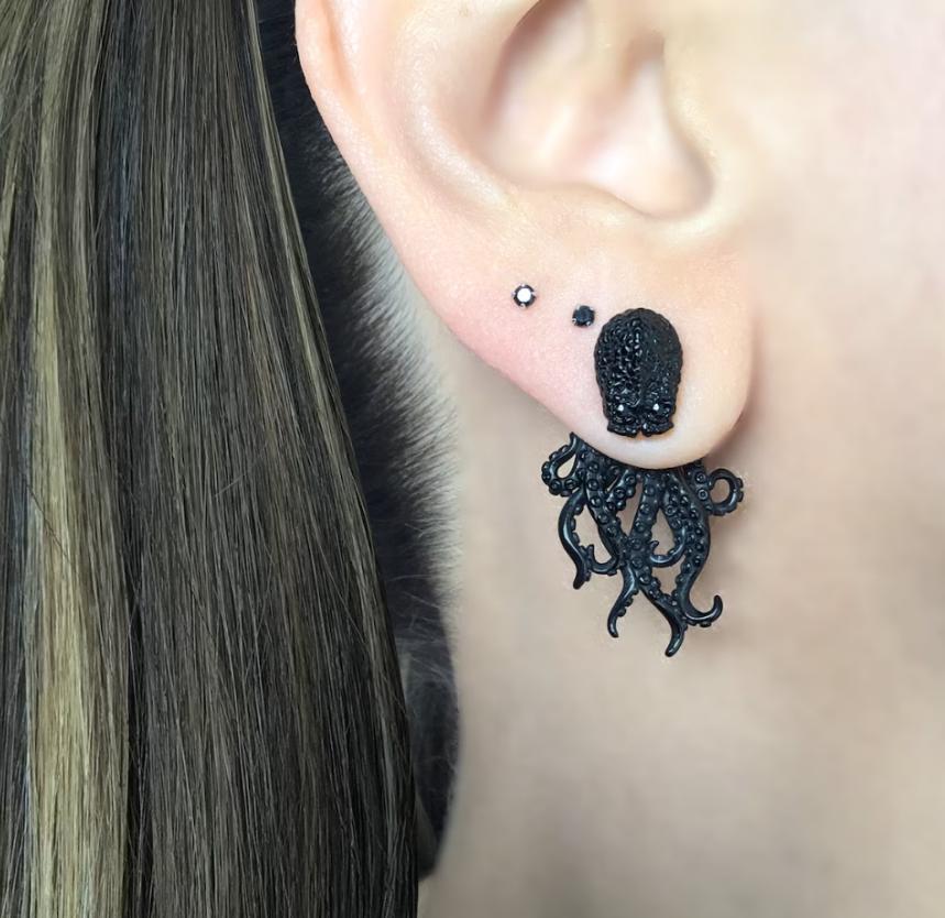 

Винтажные серьги в стиле готического панка с изображением осьминога для мужчин и женщин, крутые серьги с изображением осьминога, аксессуары для вечеринок