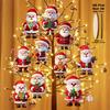 New 10Pcs Christmas Wooden Gingerbread Man Santa Claus 2D Flat Pendant Christmas Tree Decoration Perfect Holiday Gift Decor