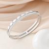 Rhombus Rhinestone 18K Gold-Plated Titanium Bracelet for Women