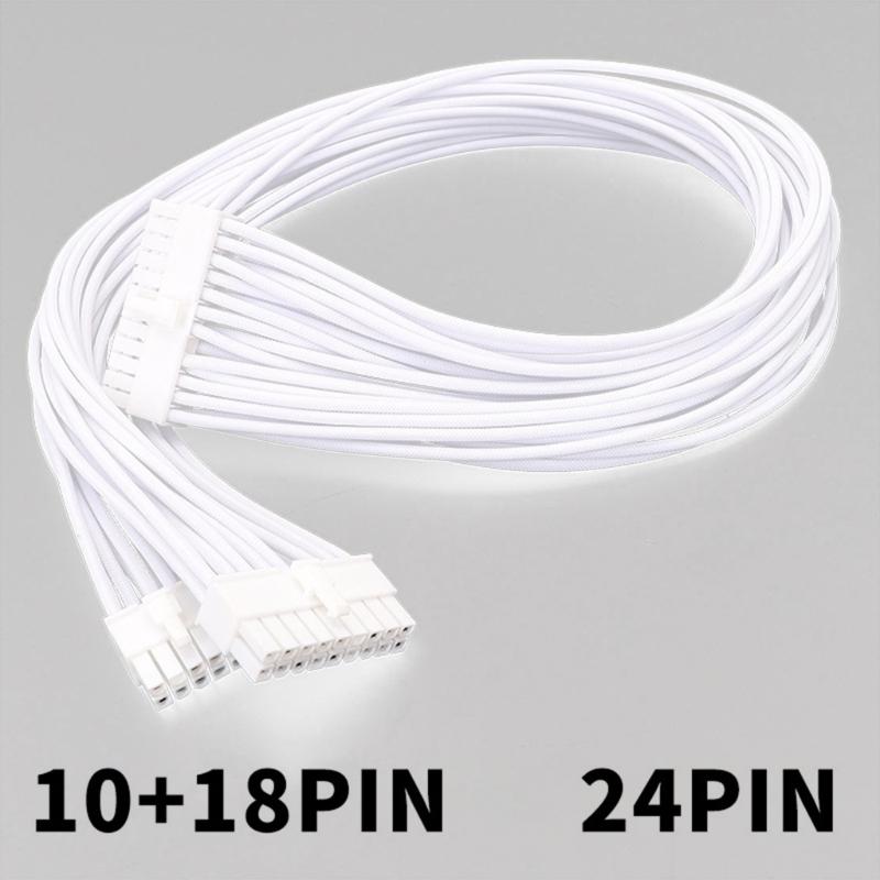 24PIN Modular Power Cable to 10+18PIN Braided White Cable for RM550X RM650X Power Modular Cord