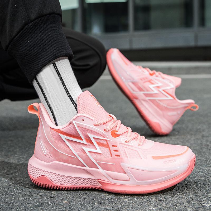 Basketball Shoes Men's and Women's Mesh Breathable Non-slip Wear-resistant Shock Absorption Actual Combat Lightweight Soft Sole Student Fluorescent