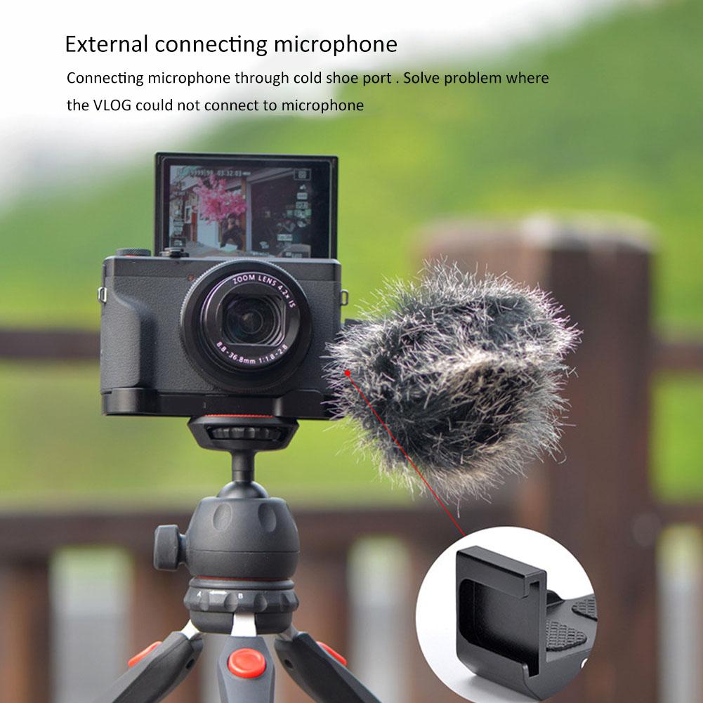 Placa de Extensão em Forma de L Adaptador de Microfone Suporte para Fotografia VLOG para Canon G7X MarkIII