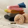 Striped Socks Children'S Medium Tube Socks Season Fleece Thickened Terry Long Tube Cotton College Style Socks