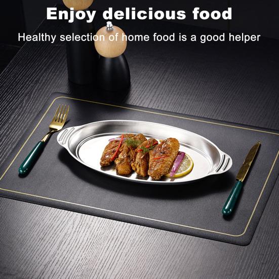 Stainless Steel Roasting Pan with Handles Oval Grilled Fish Pan Multifunctional Baking Pan for Grilled Fish Turkey Lasagna