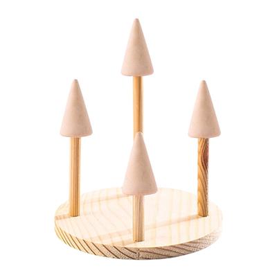 Fashionable Round Wood Jewelry Holder Display Stand Accessory for Rings Watches Storage Organizers Showcase Tray